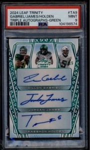 2024 Leaf Trinity Triple Autograph James Holden Dillon Gabriel RC Auto /15 PSA 9