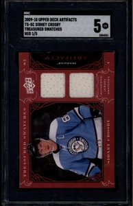 2009-10 Artifacts Treasured Swatches Red Sidney Crosby Dual Jersey 1/5 SGC 5 EX