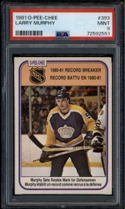 1981-82 O-Pee-Chee 393 Larry Murphy RB Rookie Record Breaker PSA 9 MINT