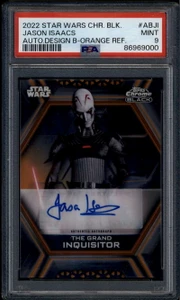 2022 Topps Chrome Black Star Wars Orange Refractor Jason Isaacs Auto 7/25 PSA 9