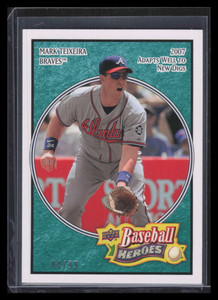 2008 Upper Deck Heroes Sea Green 9 Mark Teixeira 84/99