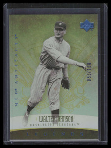 2005 Artifacts Rainbow Blue 195 Walter Johnson LGD 53/100 Legends