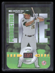 2002 Donruss Production Line Die Cuts 43 Jason Giambi OPS 12/100