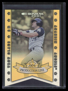 2001 Donruss Production Line Die Cuts pl35 Troy Glaus SLG 37/100
