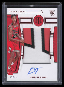 2022-23 Panini National Treasures Red 106 Dalen Terry Rookie Patch Auto 65/75