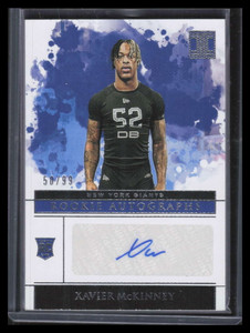2020 Panini Impeccable Rookie Autographs 155 Xavier McKinney Rookie Auto 50/99