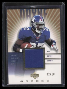 2002 UD Graded Jerseys Gold g1rd Ron Dayne Jersey 2/10