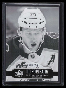 2021-22 Upper Deck Portraits Black and White p27 Nathan MacKinnon 68/250