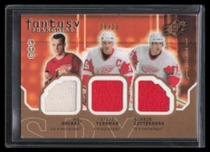 2003-04 SPx Fantasy Franchise Limited Zetterberg Yzerman Howe Triple Jersey /25