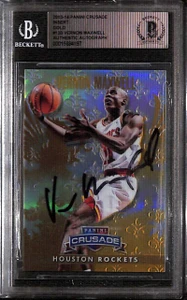 2013-14 Panini Crusade Insert Gold Vernon Maxwell 3/10 Auto BAS Authentic Auto