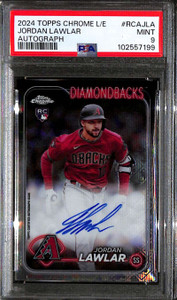 2024 Topps Chrome Logofractor Autographs RCAJLA Jordan Lawlar Rookie Auto PSA 9