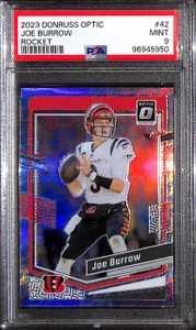 2023 Donruss Optic Rocket Refractor 42 Joe Burrow PSA 9 MINT