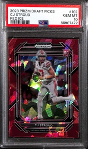 2023 Panini Prizm Draft Picks Prizms Red Ice 102 CJ Stroud Rookie PSA 10 GEM MT
