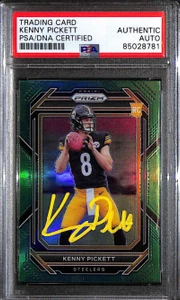 2022 Panini Prizm Prizms Green Refractor 301 Kenny Pickett Rookie PSA/DNA Auto