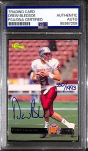 1993 Classic Draft Stars ds1 Drew Bledsoe RC PSA/DNA Certified Authentic Auto