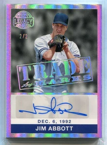 2024 Leaf Bronx Legacy Trade Marks Spectrum Silver Holofoil Jim Abbott Auto 2/2