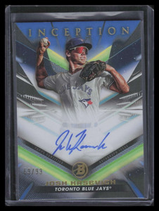 2023 Bowman Inception Autographs Blue Foil BPAJK Josh Kasevich Rookie Auto 69/99
