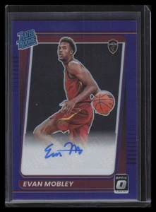 2021-22 Donruss Optic Rated Rookie Signatures Purple 175 Evan Mobley RC Auto