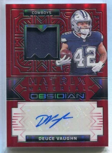 2024 Panini Obsidian Matrix Material Autographs Deuce Vaughn Jersey Auto 73/75