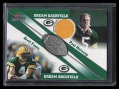 2002 Fleer Throwbacks QB Collection Dream Backfield Favre Paul Hornung Jersey