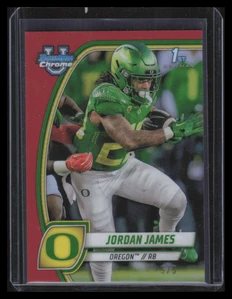 2024 Bowman Chrome University Red Refractor 105 Jordan James Rookie 5/5