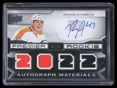 2022-23 UD Premier Autographs PRARA Ronnie Attard Rookie Quad Jersey Auto 92/99
