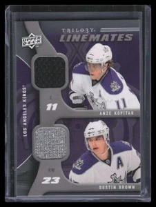 2009-10 Upper Deck Trilogy Line Mates LMBK Dustin Brown Anze Kopitar Dual Jersey