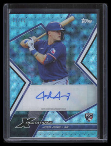 2023 Topps Xpectations Autographs Cyber Cyan Foil Josh Jung Rookie Auto 2/10
