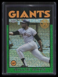 2021 Topps '86 Silver Pack Chrome Series 2 Green Refractor Willie Mays 83/99