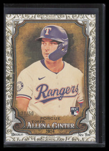 2024 Topps Allen and Ginter Gold Foil Filigree 253 Justin Foscue Rookie 31/50