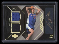 2006-07 UD Black Materials Autographs Paul Davis Rookie Dual Jersey Auto 14/15