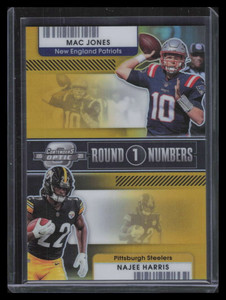 2021 Panini Contenders Optic Round Numbers Gold Mac Jones Najee Harris RC 2/10