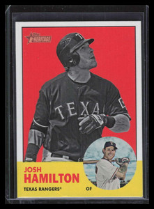 2012 Topps Heritage 486b Josh Hamilton BW Black and White Color Swap SP