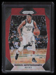 2017-18 Panini Prizm Prizms Ruby Wave Refractor 182 Giannis Antetokounmpo