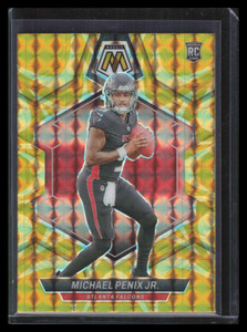 2024 Panini Mosaic Mosaic Reactive Yellow Refractor 308 Michael Penix Jr. Rookie
