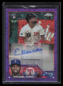 2023 Topps Chrome Autographs Purple Refractor Ezequiel Duran Rookie Auto 224/299