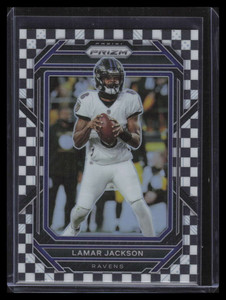 2022 Panini Prizm Prizms Black and White Checker Checkerboard 19 Lamar Jackson