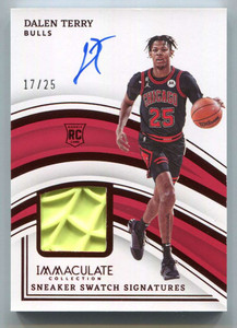 2022-23 Immaculate Sneaker Swatches Red Dalen Terry Rookie Shoe Patch Auto 17/25