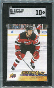 2017-18 Upper Deck Canvas c224 Jesper Bratt Rookie YG Young Guns SGC 10 GM