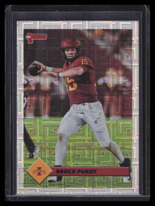 2023 Panini Chronicles Draft Picks Donruss Retro Blue 13 Brock Purdy 66/99