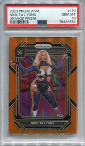 2023 Panini Prizm WWE Prizms Orange 170 Nikkita Lyons 37/99 PSA 10 GEM MT