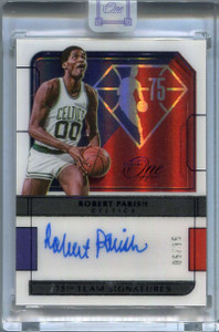 2021-22 Panini One and One 75th Team Signatures Purple Robert Parish Auto 5/35