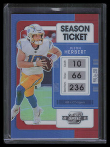 2021 Panini Contenders Optic Red 2 Justin Herbert 174/175