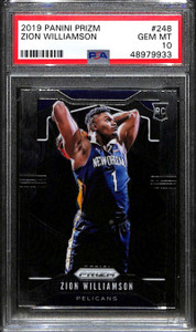 2019-20 Panini Prizm 248 Zion Williamson Rookie PSA 10 GEM MT