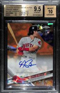 2017 Topps Chrome Sapphire Orange Refractor Benintendi Rookie Auto 4/25 BGS 9.5