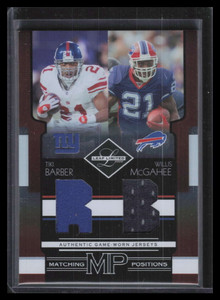 2006 Leaf Limited Matching Positions 15 McGahee Tiki Barber Dual Jersey 26/100
