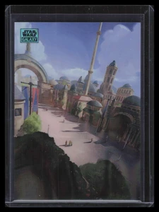 2024 Topps Chrome Star Wars Galaxy Art Naboo Aqua Refractor Theed Street 122/175