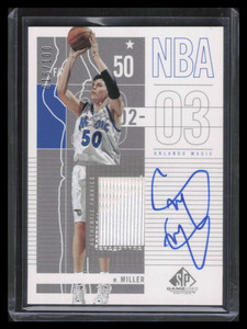 2002-03 SP Game Used Autographed Jerseys 69 Mike Miller Jersey Auto 16/100