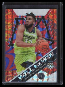 2019-20 Panini Mosaic Will to Win Blue Reactive 2 Karl-Anthony Towns 21/99