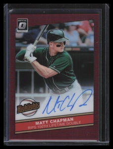 2020 Donruss Optic Highlights Signatures Red 12 Matt Chapman Auto 3/35